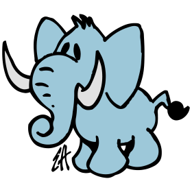 Elephant II, dreifarbiges T-Shirt-Design