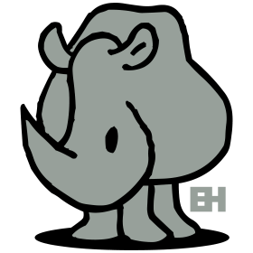 Rhinoceros, two color T-shirt design