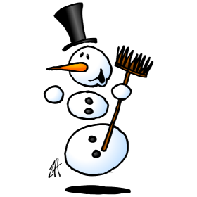 Snowman dancing, full color T-shirt design